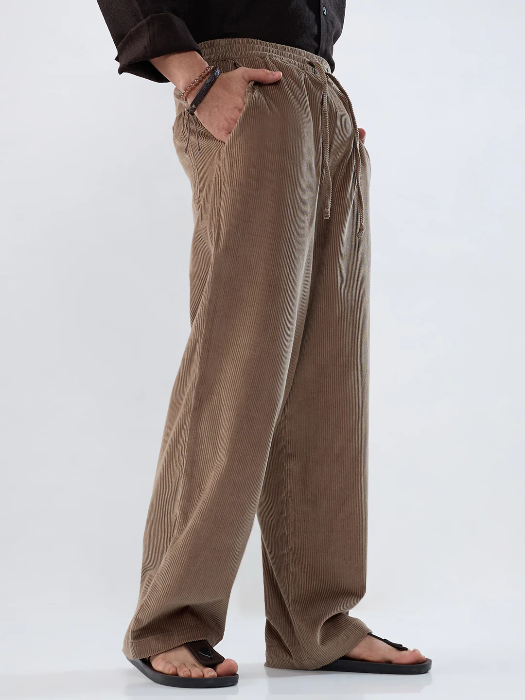 Pastel Olive Corduroy Straight-Fit Trousers - Image 6
