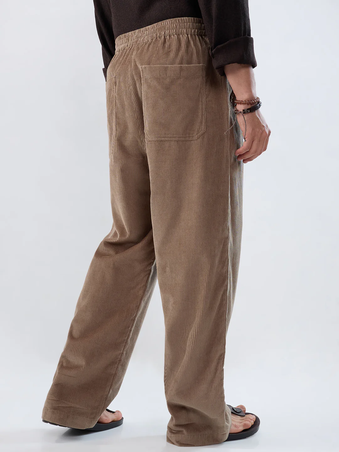 Pastel Olive Corduroy Straight-Fit Trousers - Image 7